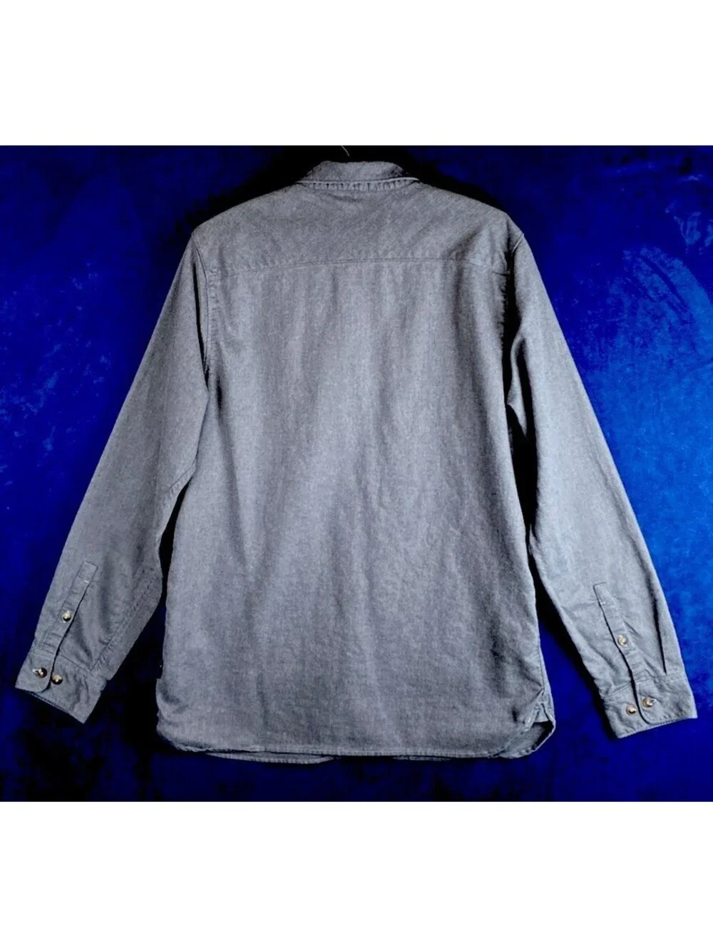 North Face Mens Shirt Large Gray Button Down Long Sleeve Heavy Cotton